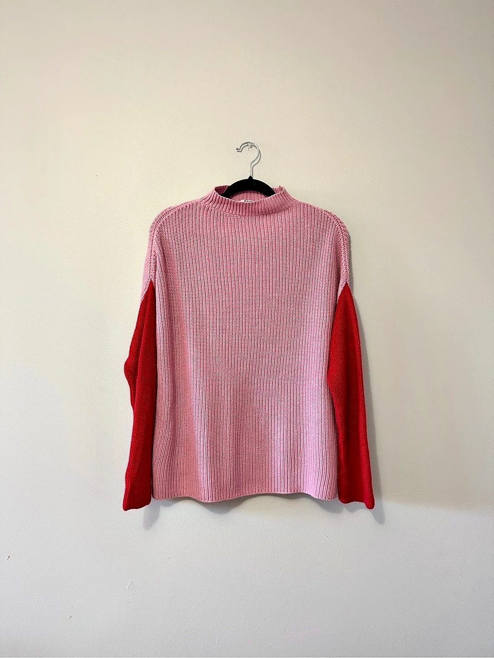 NA-KD Color Block Mock Neck Sweater Pink XXS